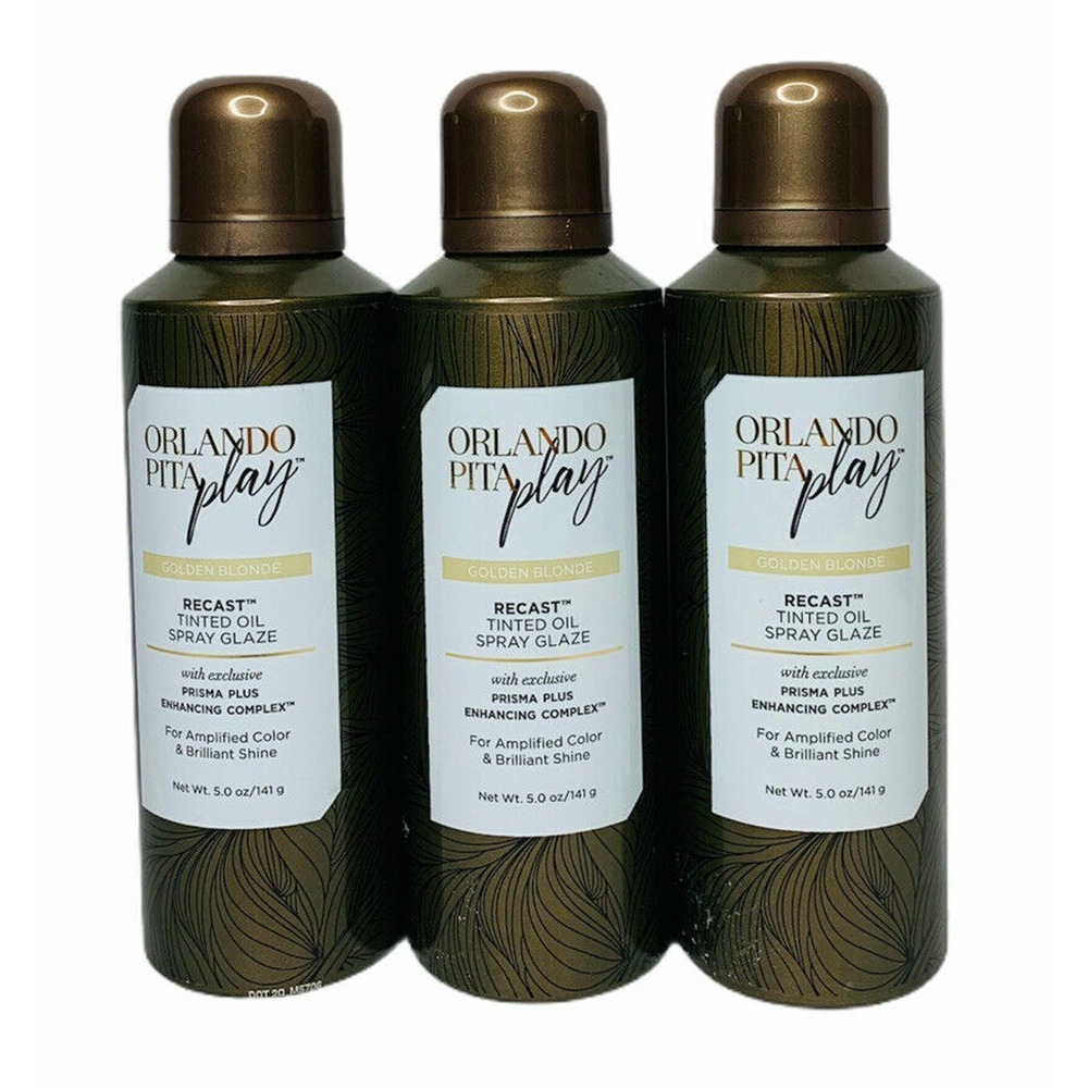 NEW Orlando Pita Play Recast Tinted Oil Spray Glaze Golden Blonde Shine 3 Pack
